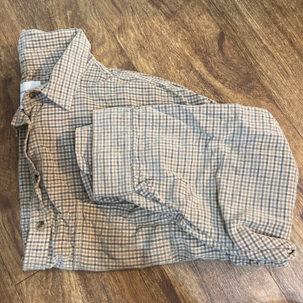 Brown Cropped Corduroy Button-Down Shirt